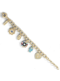 Jessica Simpson Palm Mixed Charm Friendship Bracelet