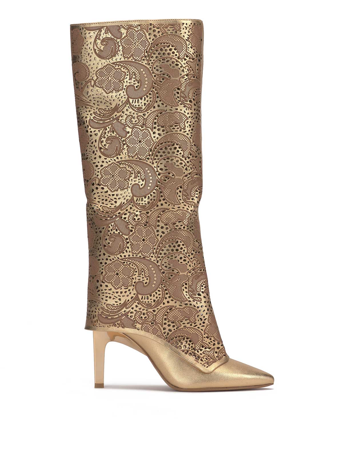 Image of Brykia Knee High Boot in Gold