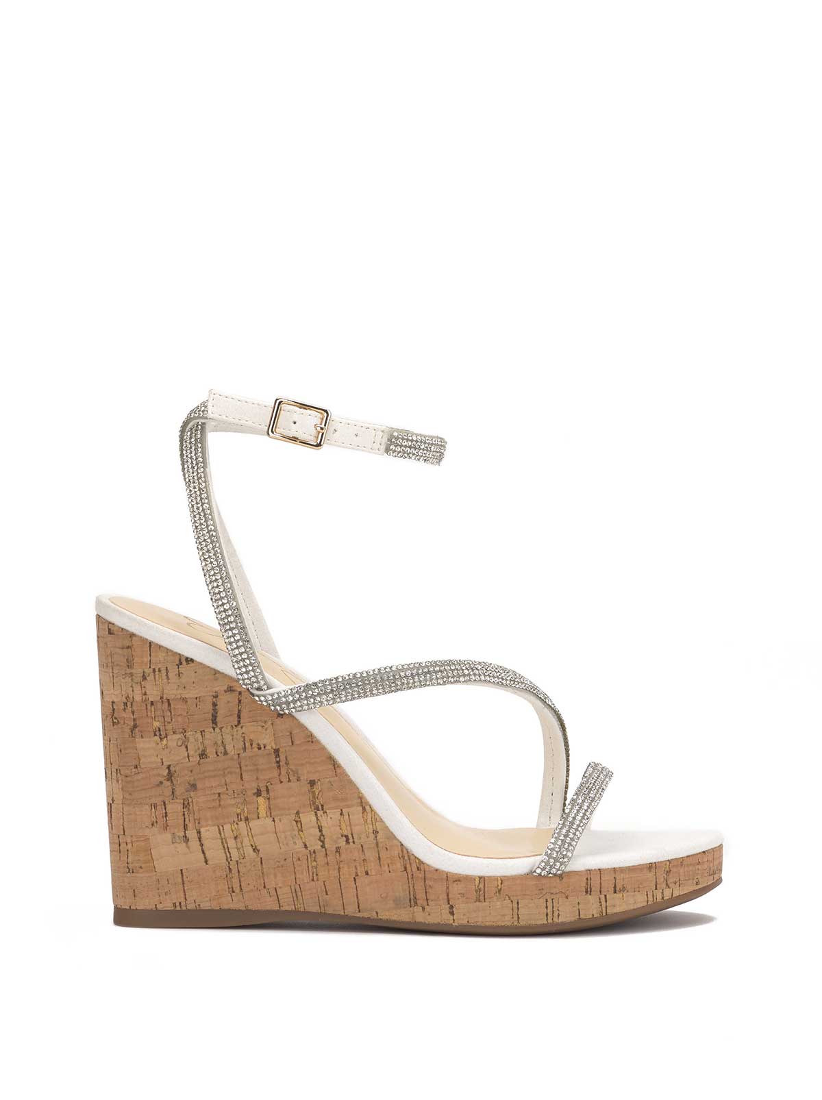Image of Tenley Embellished Wedge in White