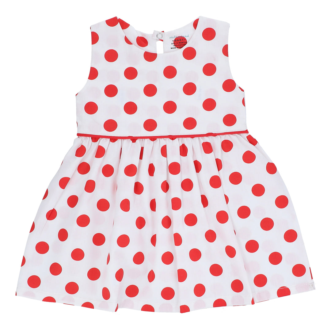 Unbranded Baby Girl Size 12 Months 100% Cotton E/W Red Polka Dot