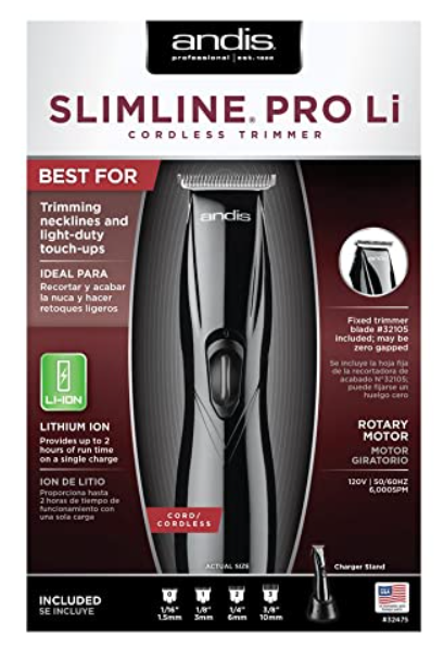 ANDIS® SLIMELINE PRO LITHIUM ION T-BLADE CORDLESS TRIMMER