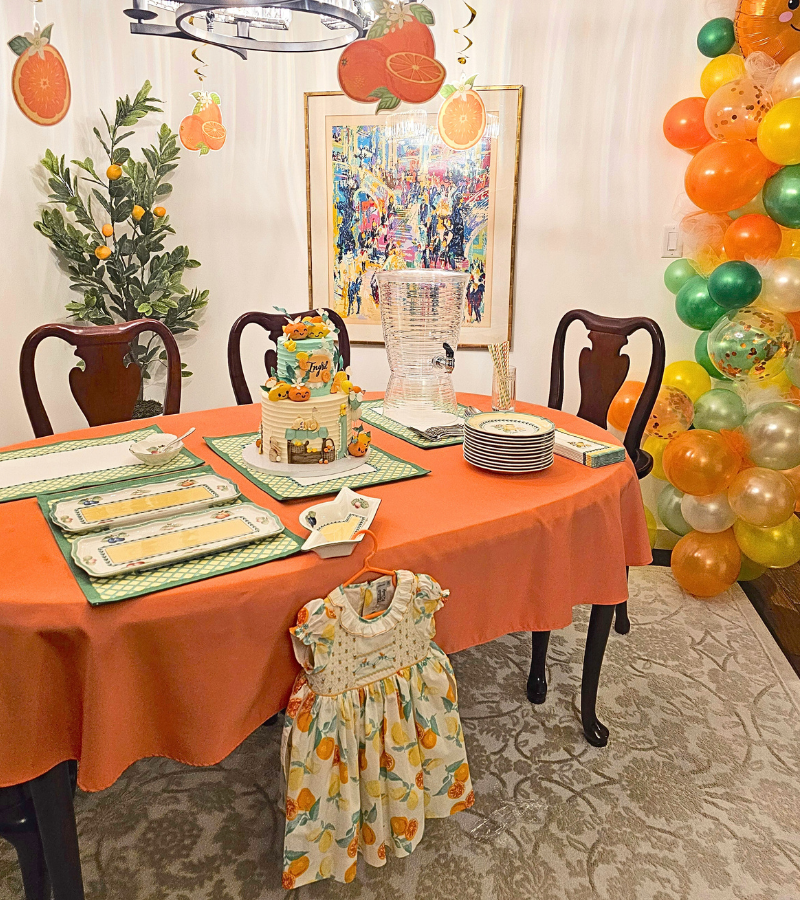 Orange and lemon citrus theme birthday party children inspiration dress and decor Charlotte sy Dimby