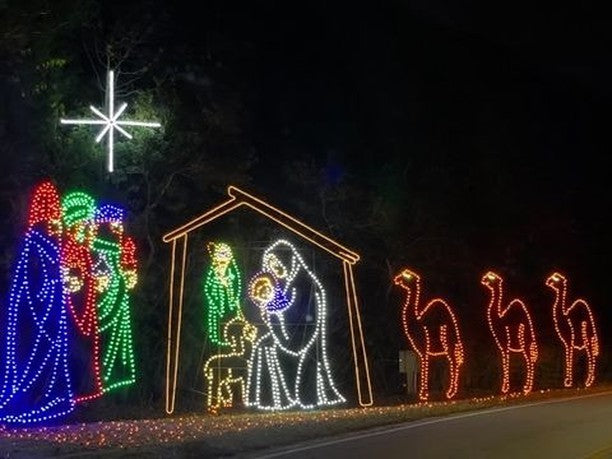 Nativity scene light show Charleston