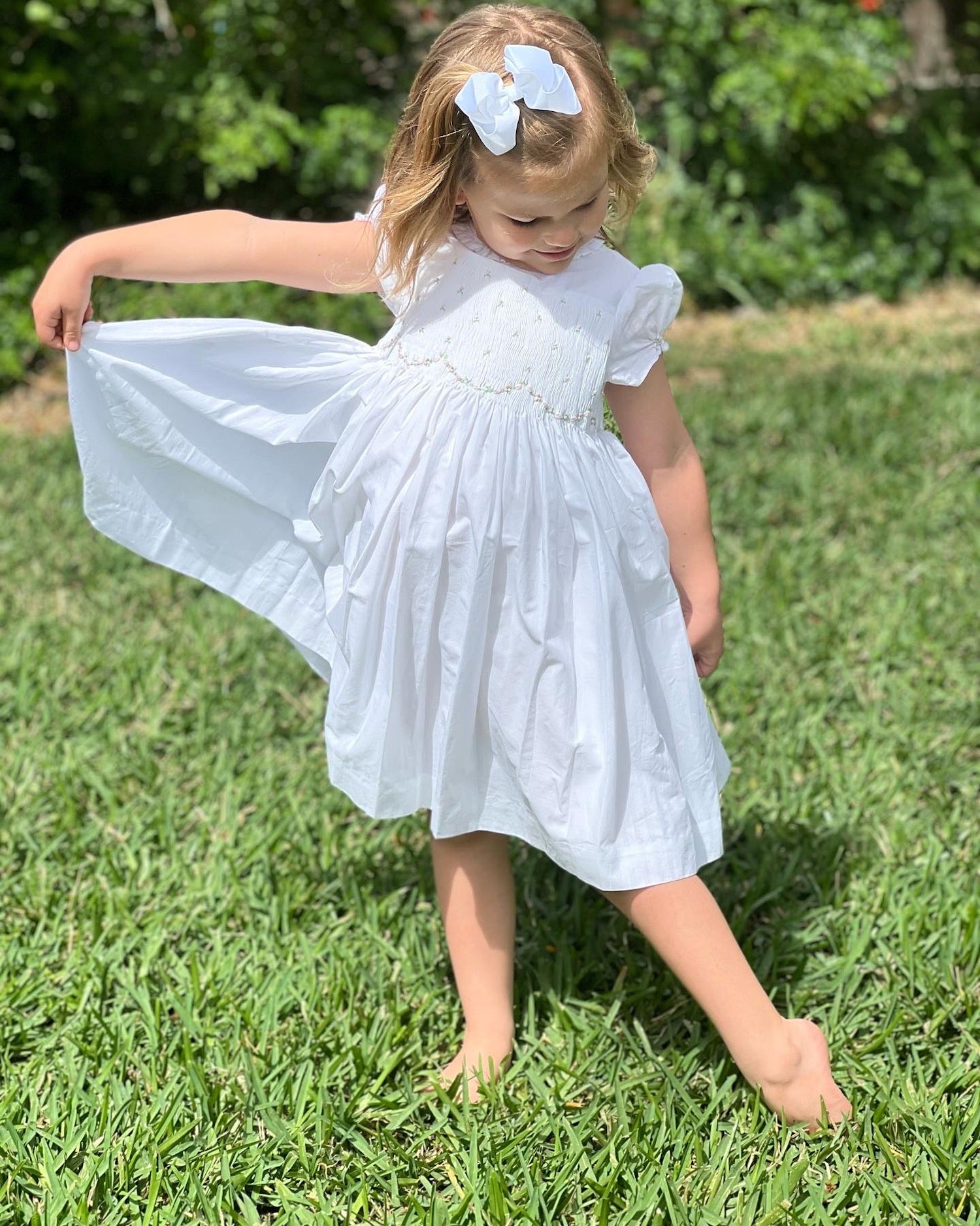 Charlotte sy Dimby classic chic little princess twirling handmade smocked dresses for babies and girls - precious elegant French style heirlooms Texas