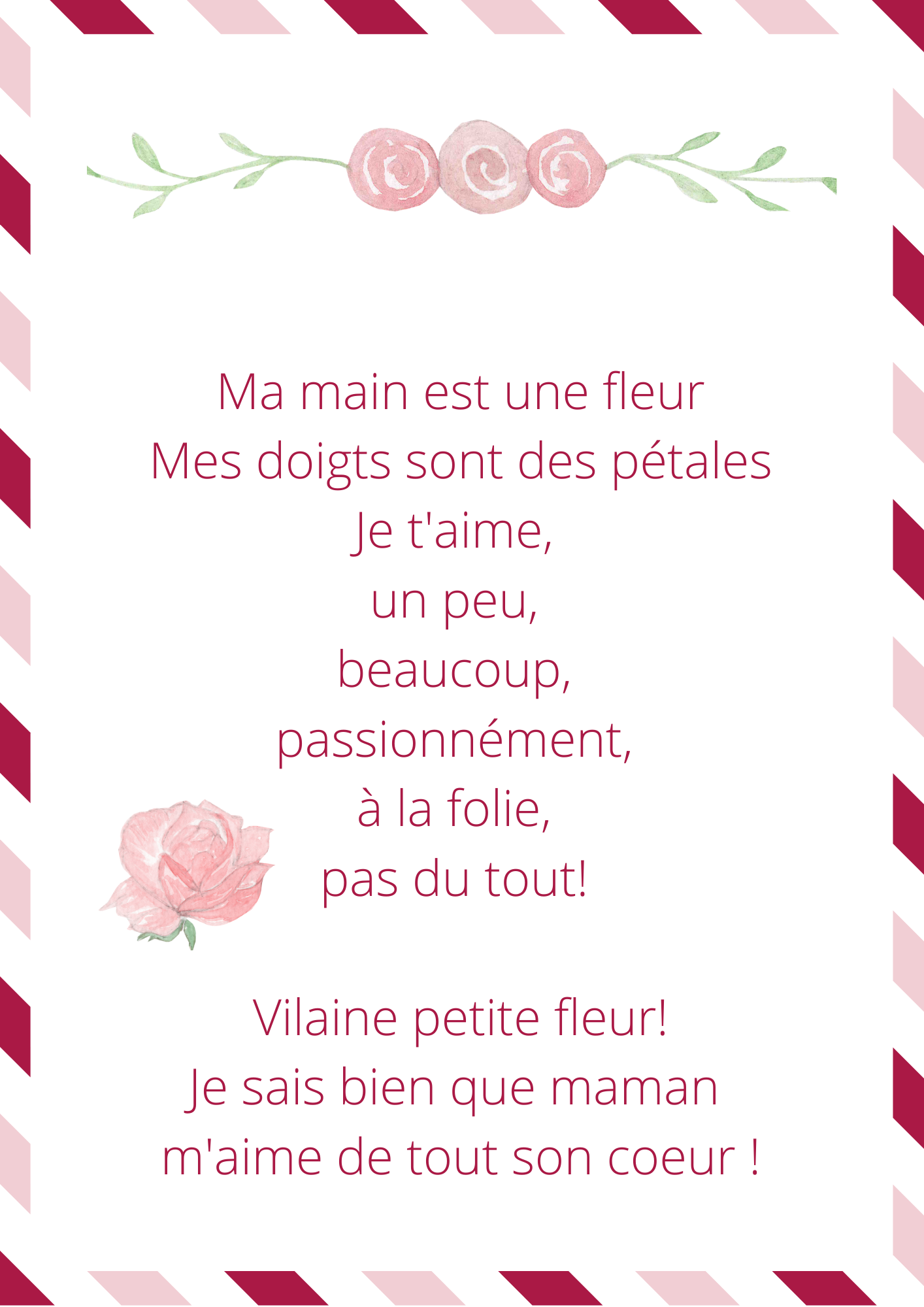 French poem for mother's day All about France and family traditions comptine fleur de ma main