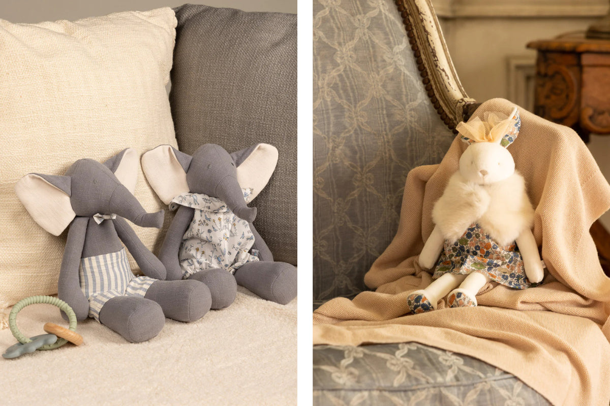 French artisan soft toys, luxury children's fashion Paris