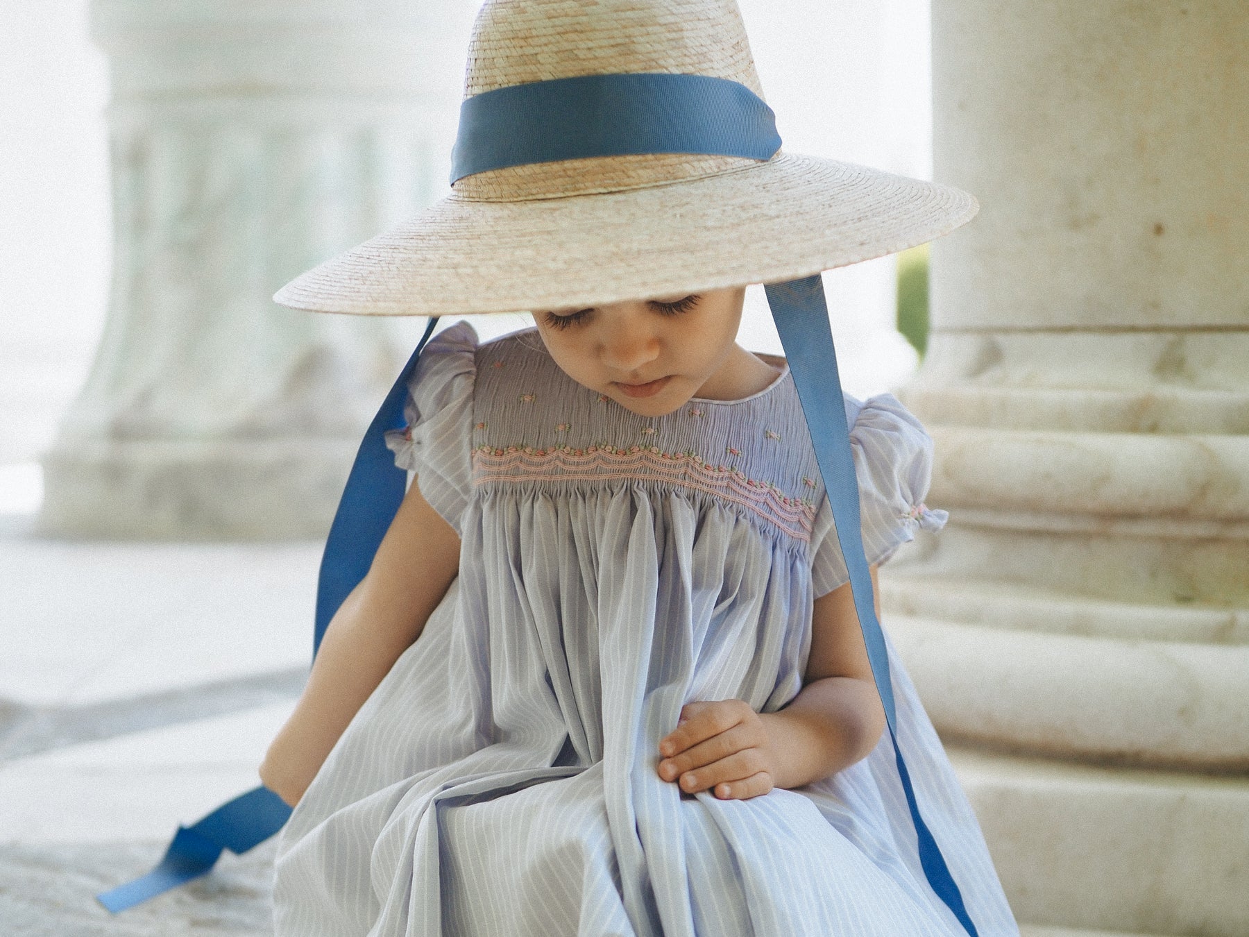 Summer straw sun hats for children, classic chic elegant Charlotte sy Dimby