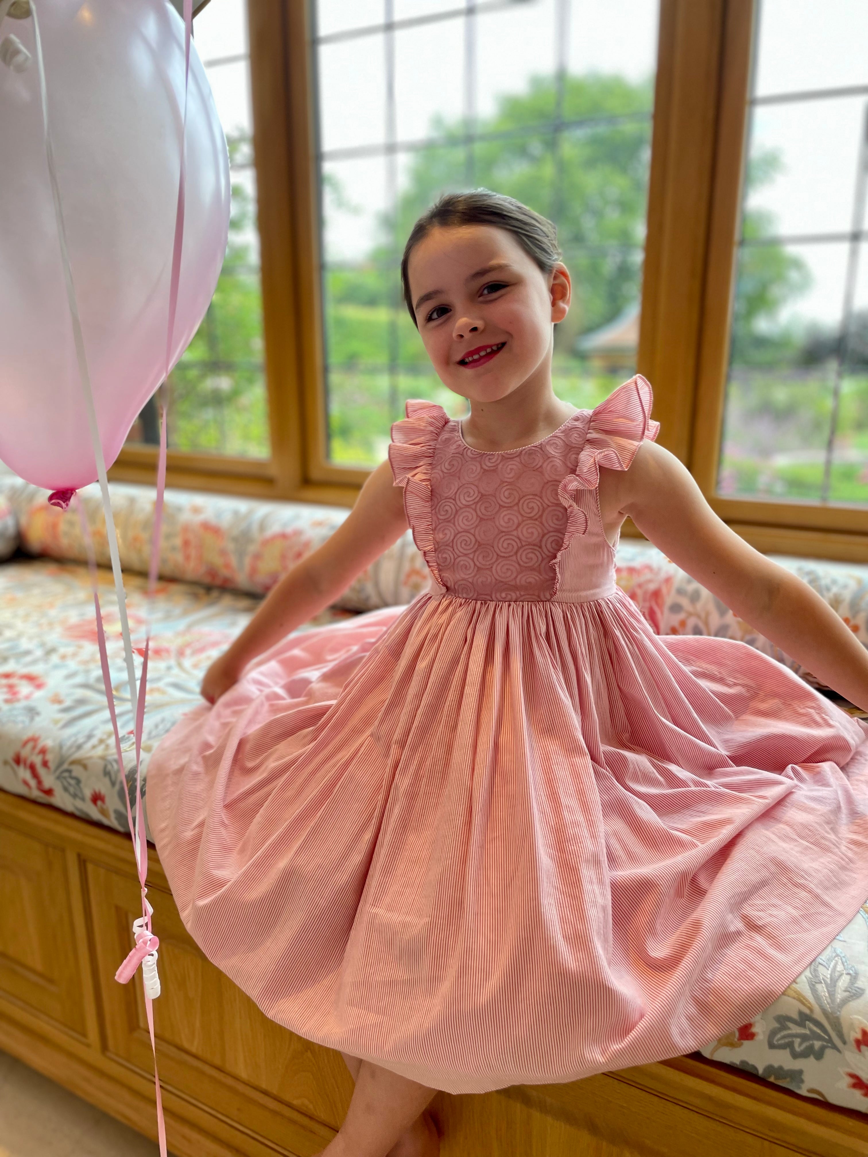 Ballerina theme pink Netti ruffle party dress for children