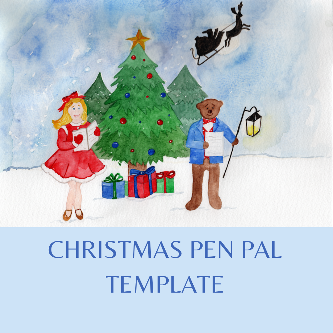 Charlotte and Burlington Christmas pen pal template for children and families snail mail