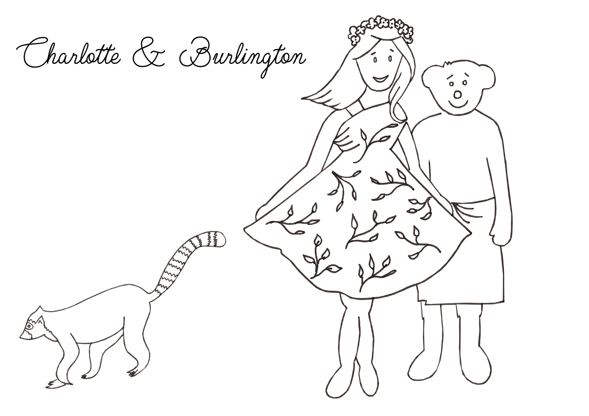 Free downloadable printable colouring in for children doll and bear Charlotte and Burlington French family club