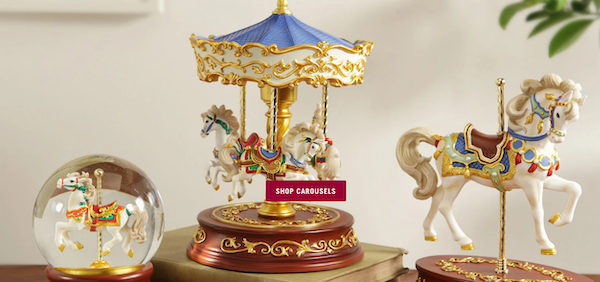 Children's miniature carousel music boxes - sweet nursery decor