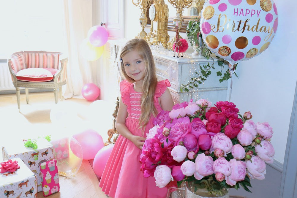 Charlotte sy Dimby pink princess birthday party classic chic smocked dress and decor inspiration