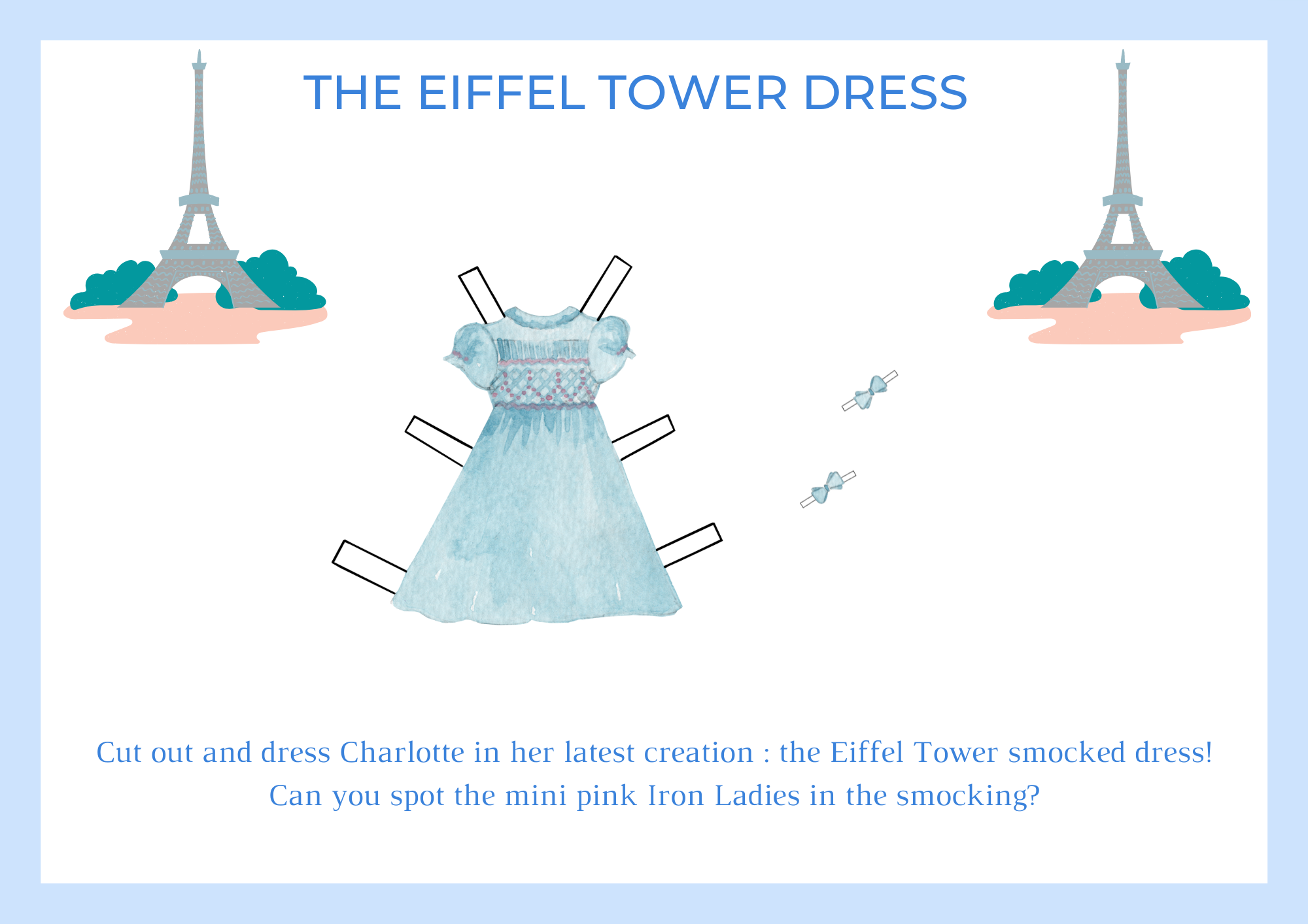 Eiffel tower dress paper doll