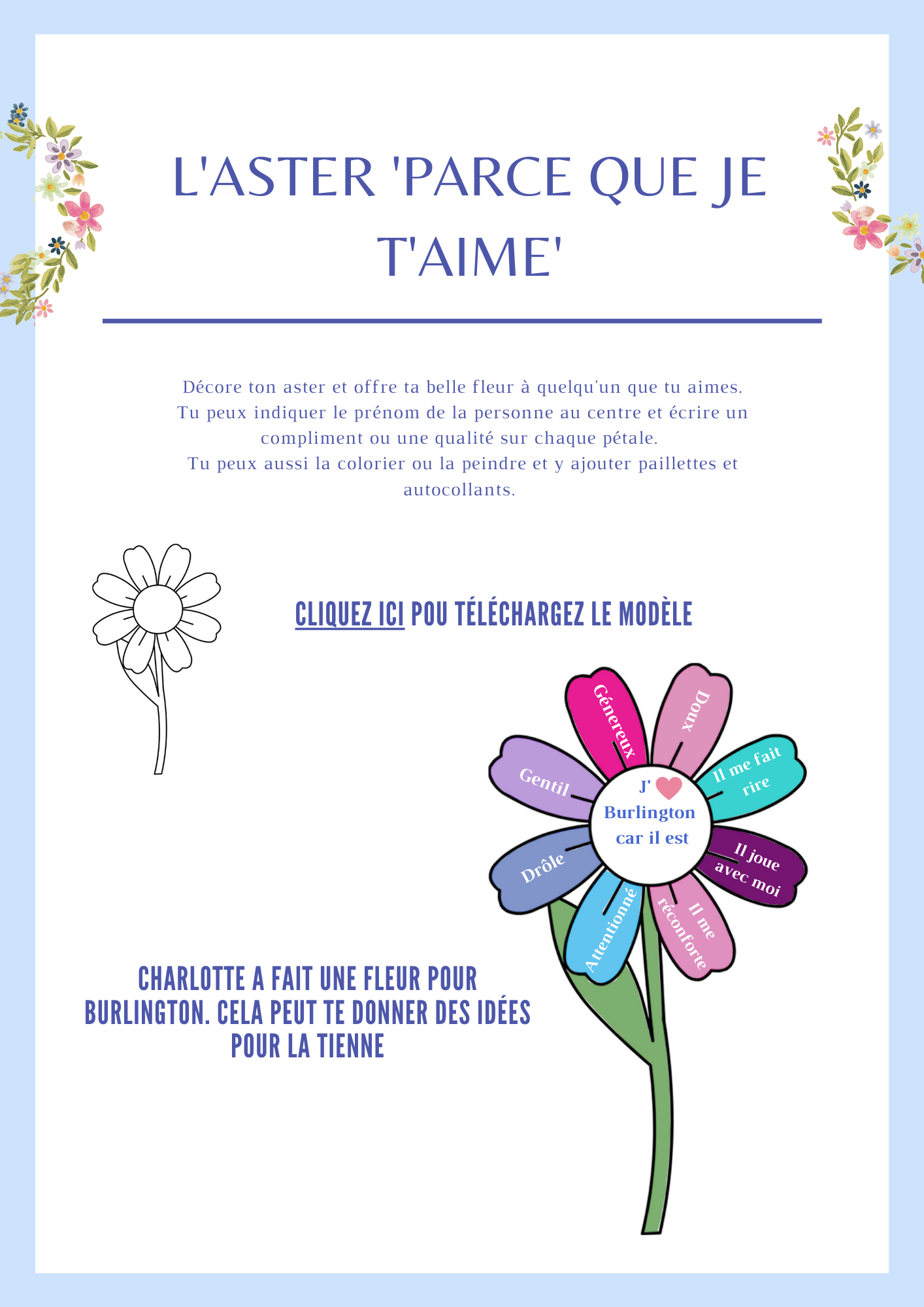 Fun diy craft about flowers for children - Learn all about the aster - Charlotte and Burlington family club