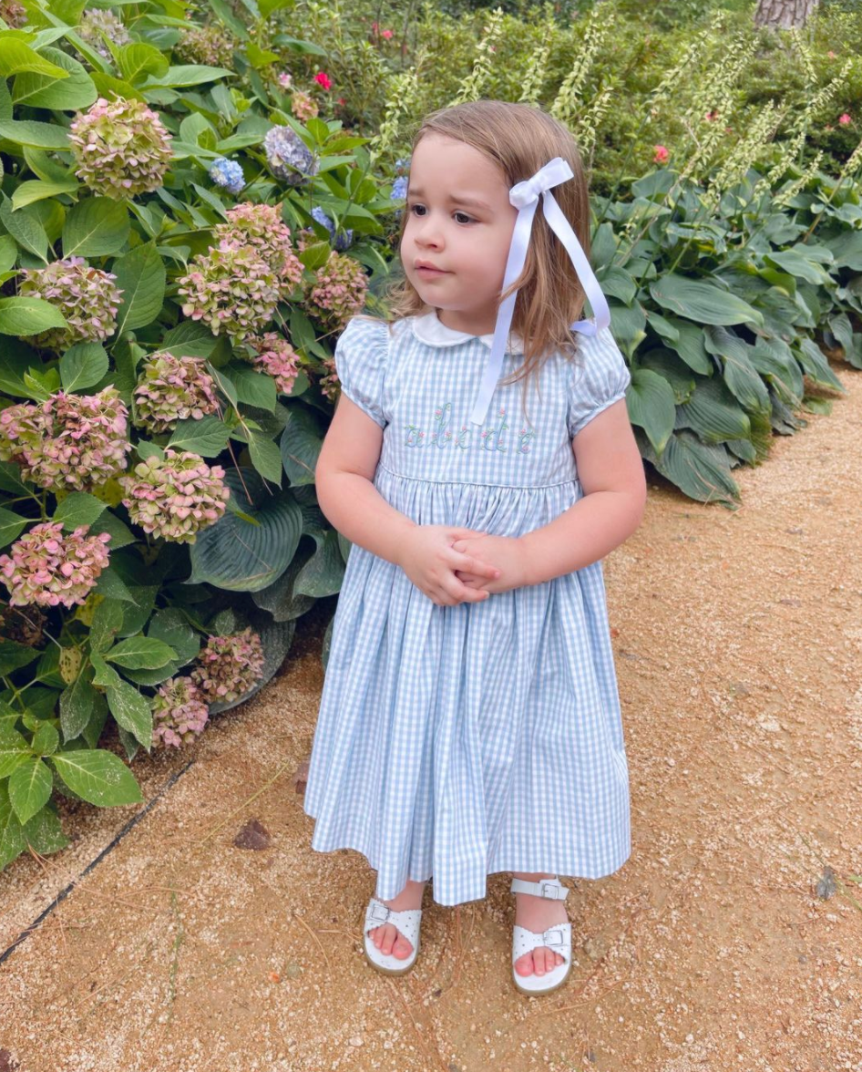 Charlotte sy Dimby blue smocked dress