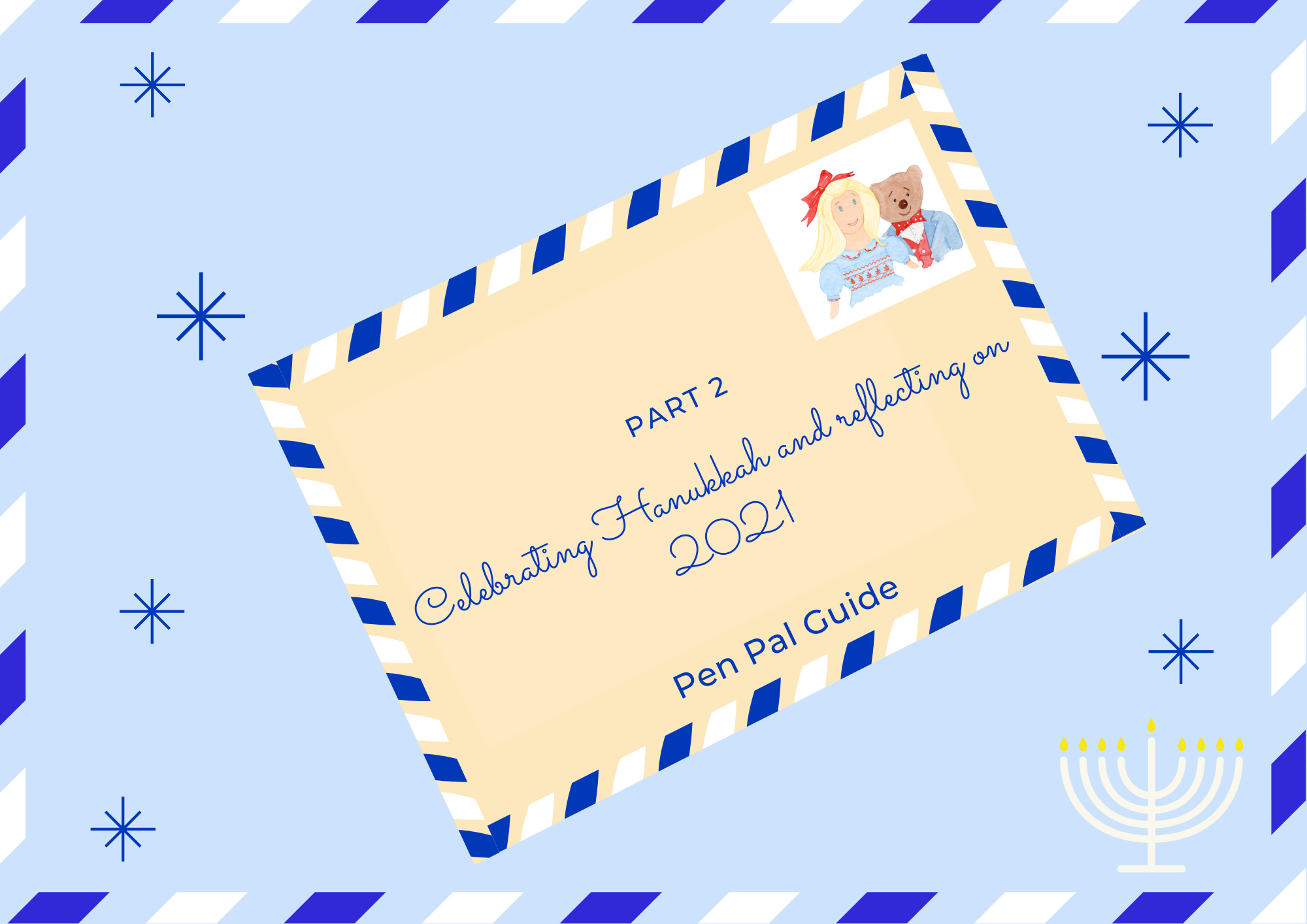 Charlotte and Burlington Hanukkah pen pal template for children and families snail mail