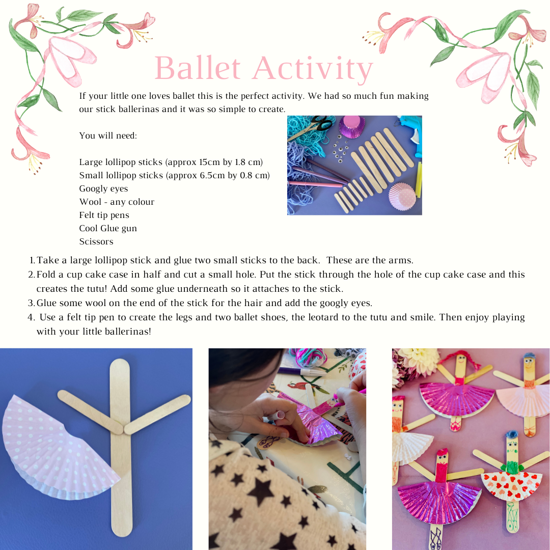 Easy and simple DIY ballet craft for children party activity idea