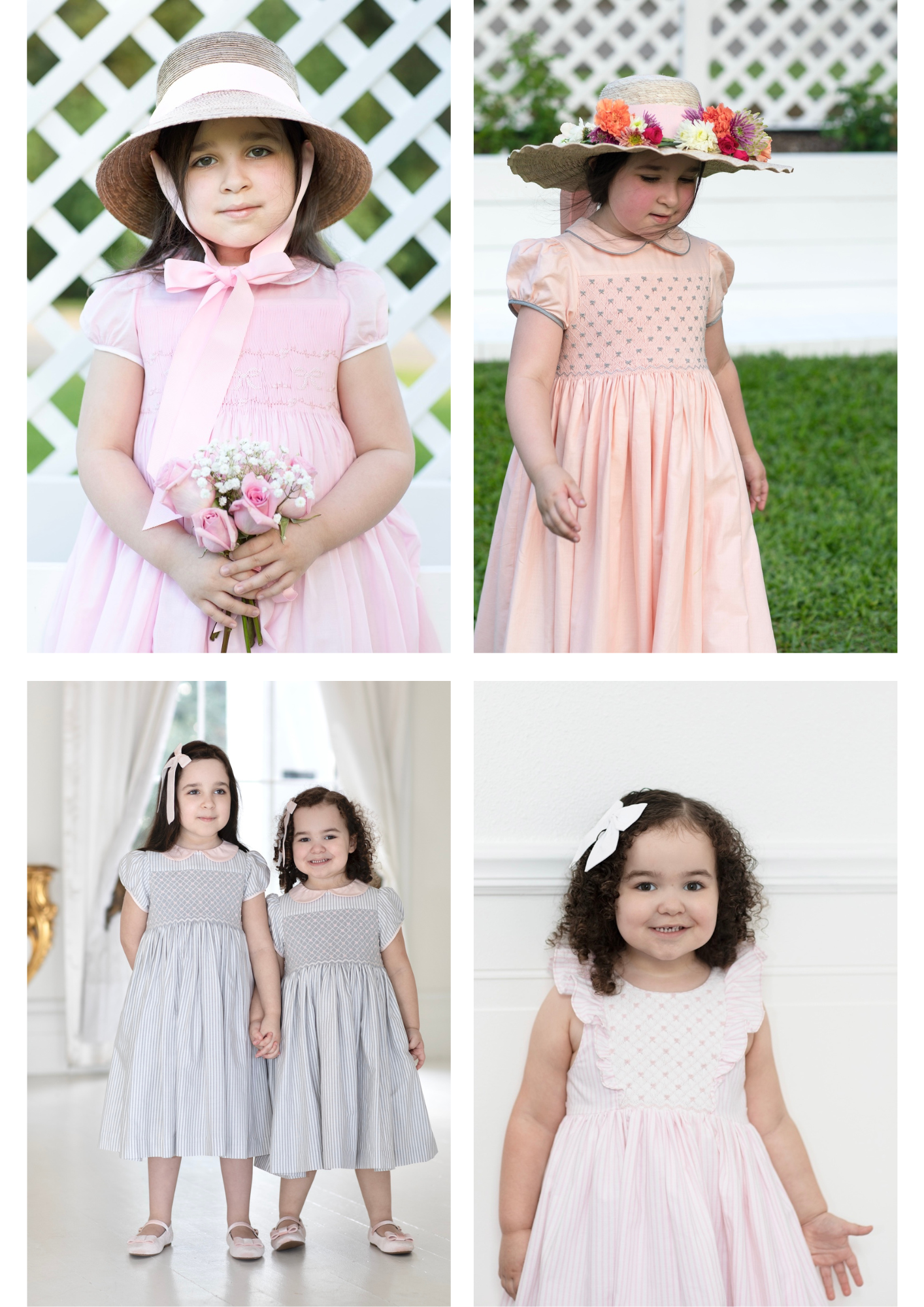 Classic pastel bow lover timeless traditional smocked dresses for children