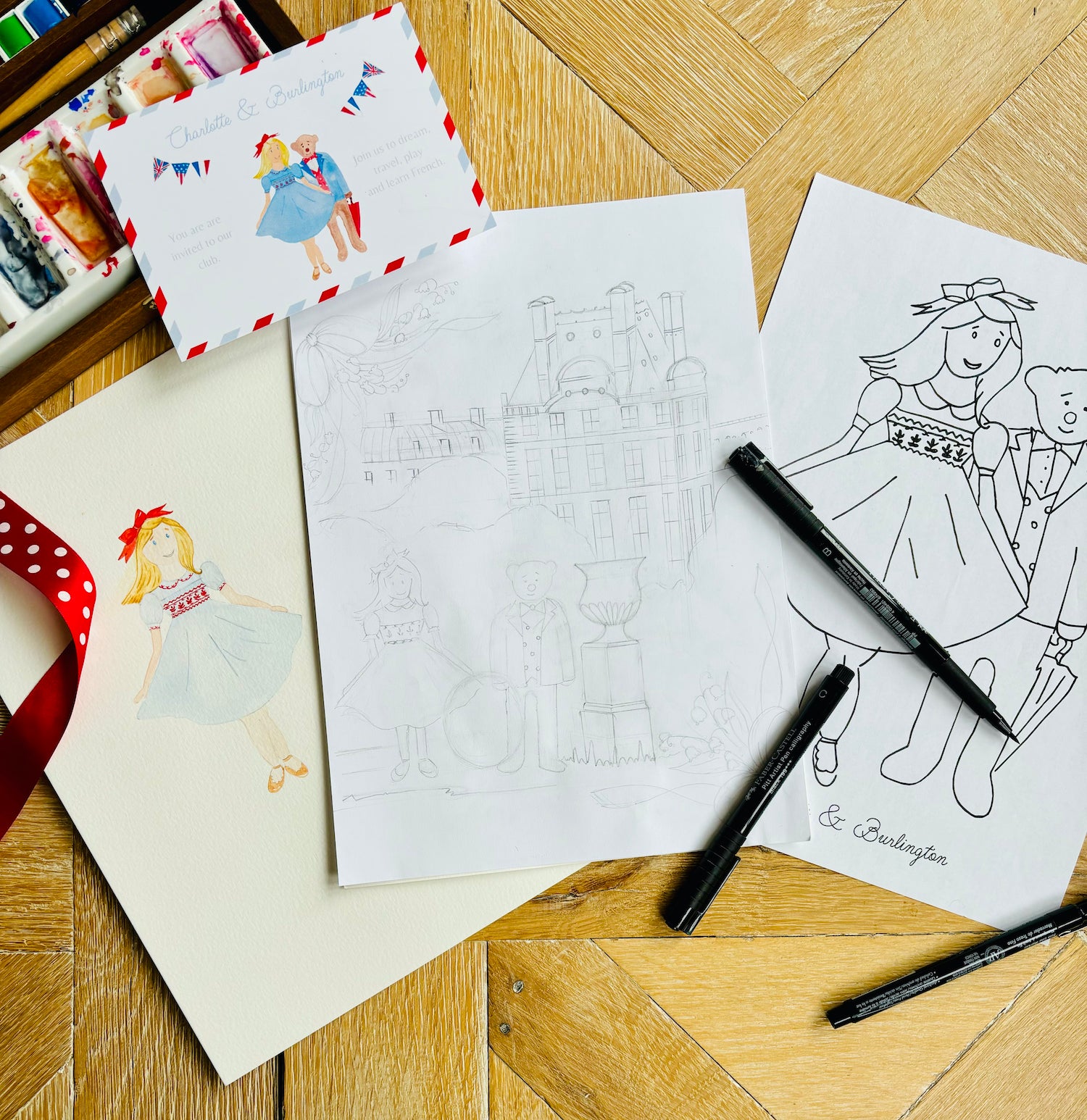 Paris themed coloring for children Les Tuileries