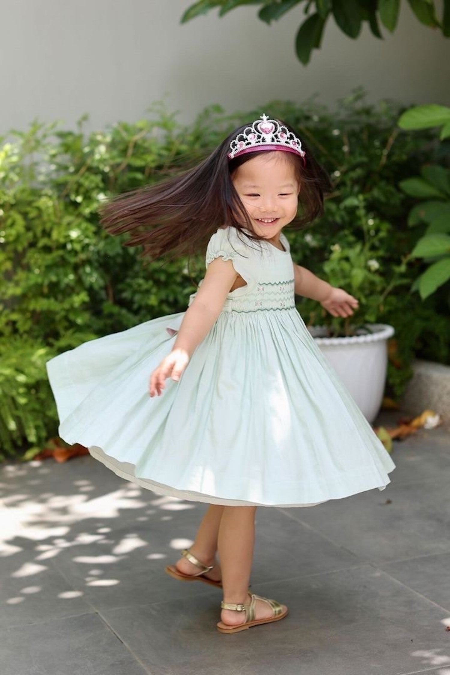 Charlotte sy Dimby classic chic little princess twirling handmade smocked dresses for babies and girls - precious elegant French style heirlooms Cambodia