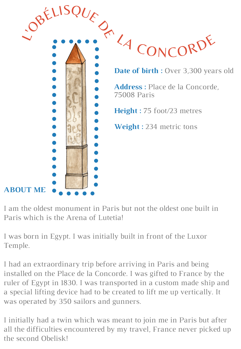 All about the Obelisque - French learning family club - Fun facts about Paris for kids 