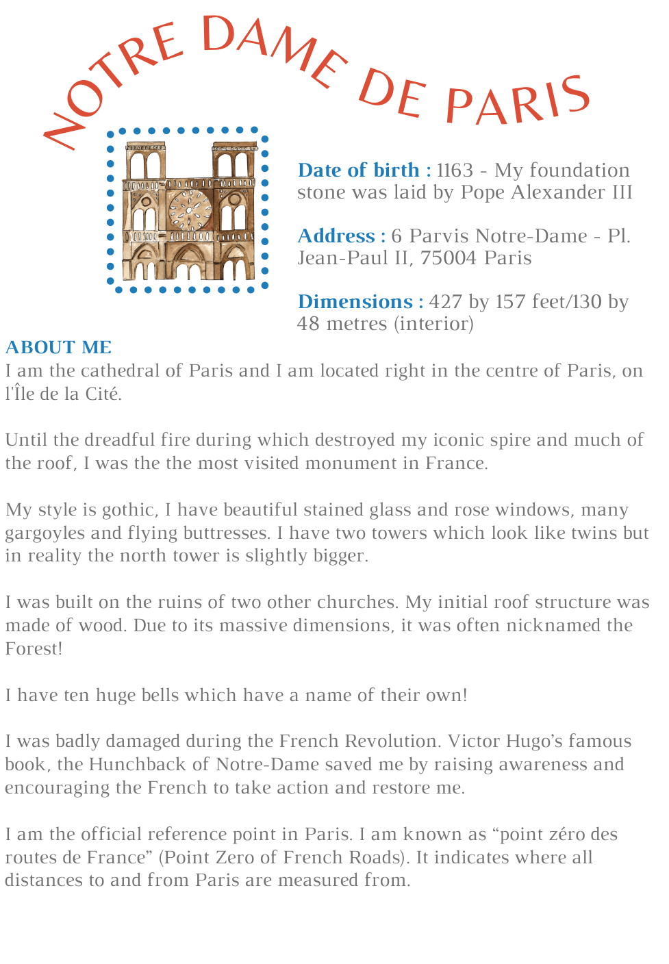 All about Notre Dame - French learning family club - Fun facts about Paris for kids 