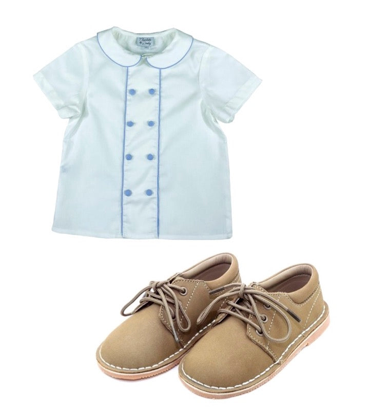 Prince George classic timeless shirt and shoes for boys