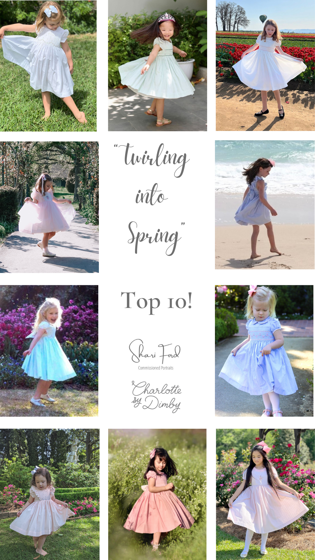 Charlotte sy Dimby classic chic little princess twirling handmade smocked dresses for babies and girls - precious elegant French style heirlooms