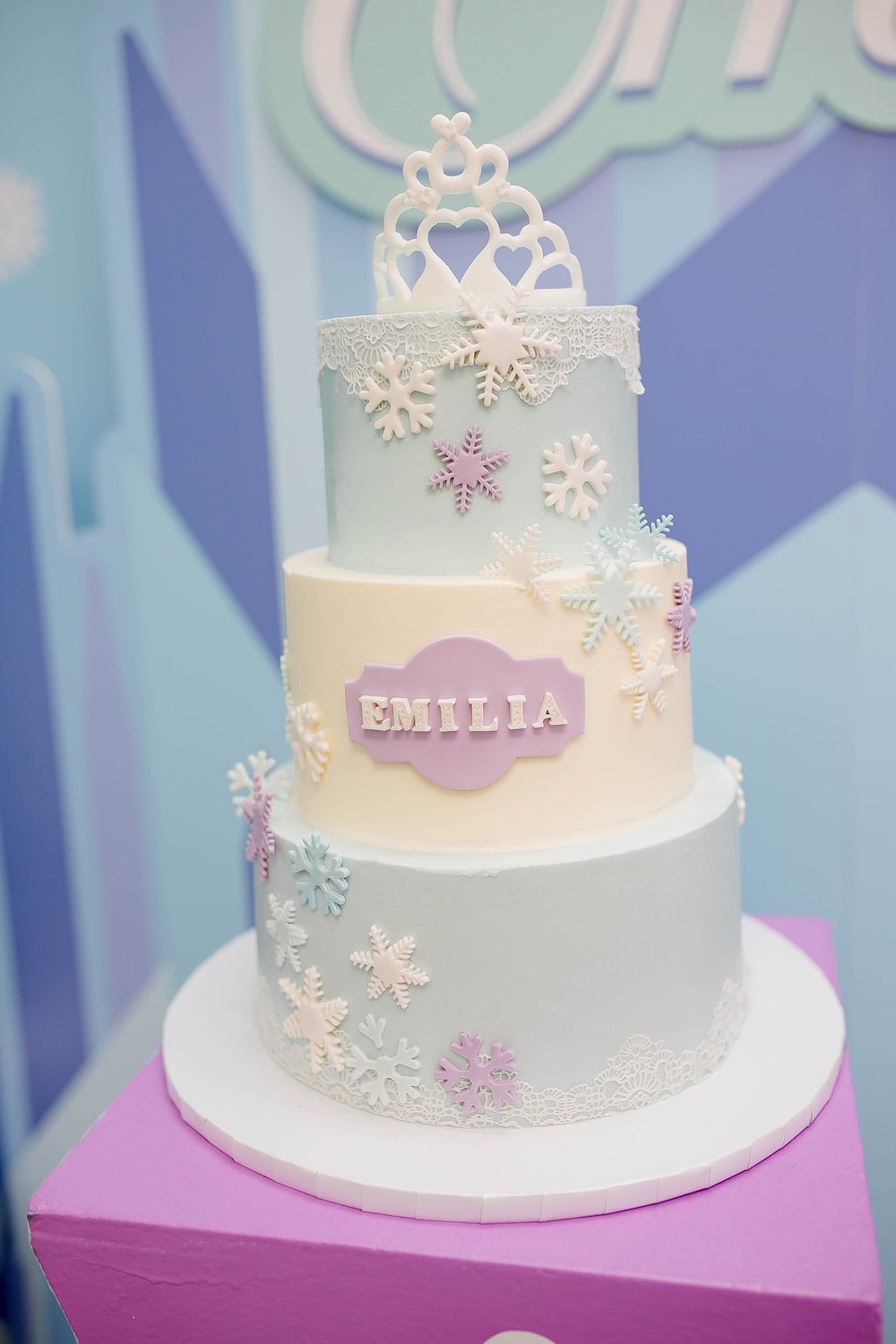 Frozen elsa princess birthday party three tier cake ideas and inspiration sweet girly whimsical children's celebration