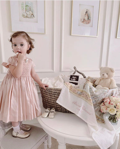  happy client charlotte sy dimby preppy raw silk smocked dress pink