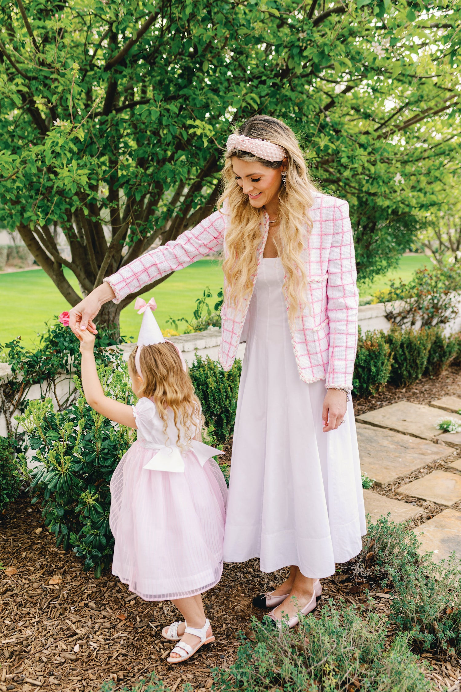 Mother daughter pastel pink coordinated look