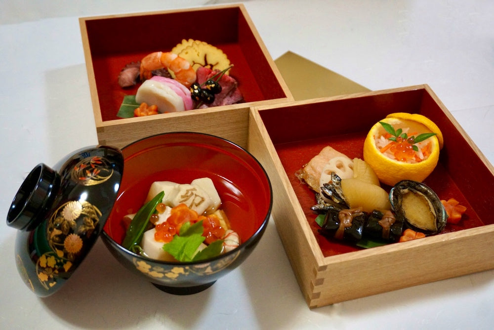 The traditional New Year's meal is ozoni and osechi