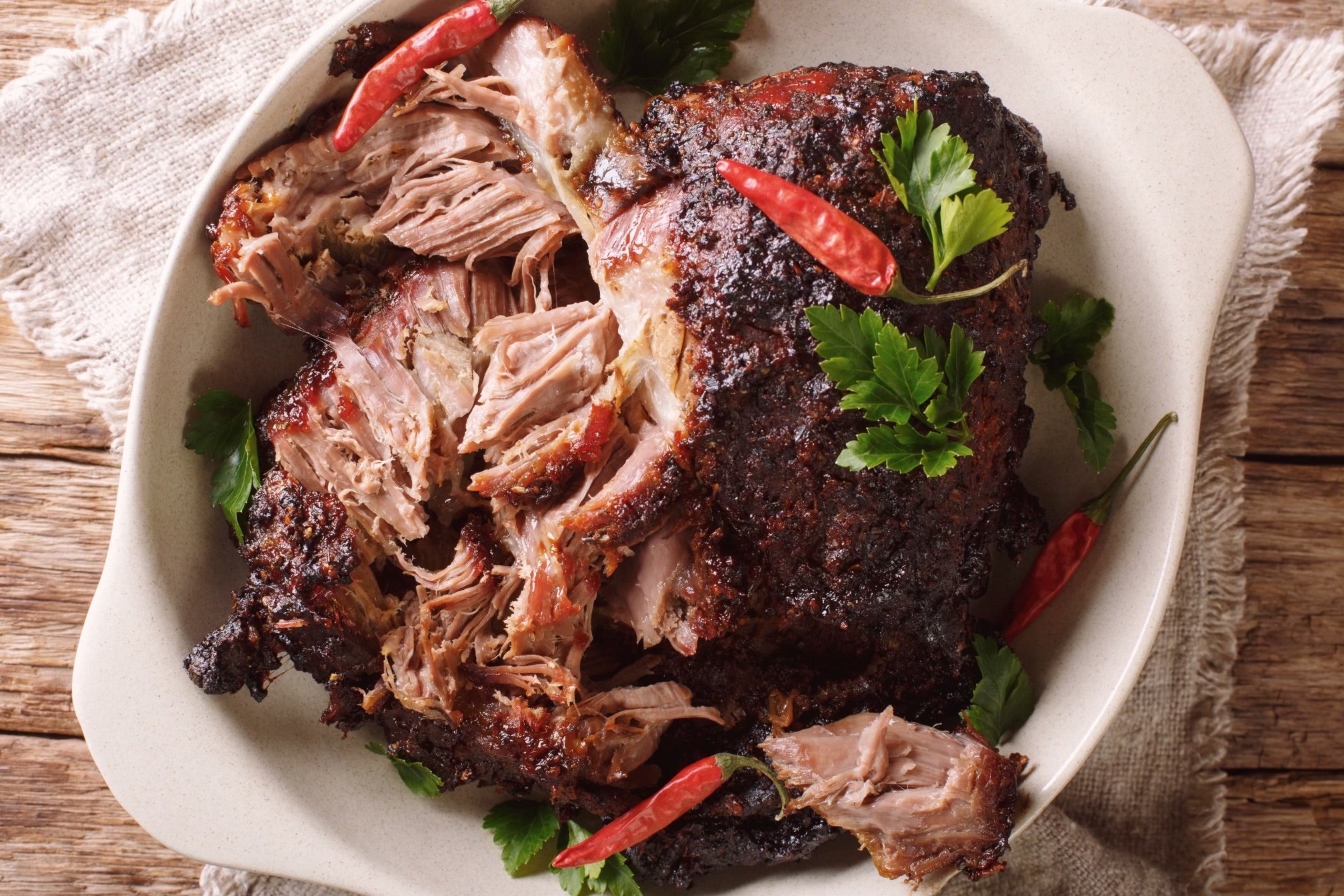 Puerto Rican classic, roasted pernil (roasted pork shoulder)