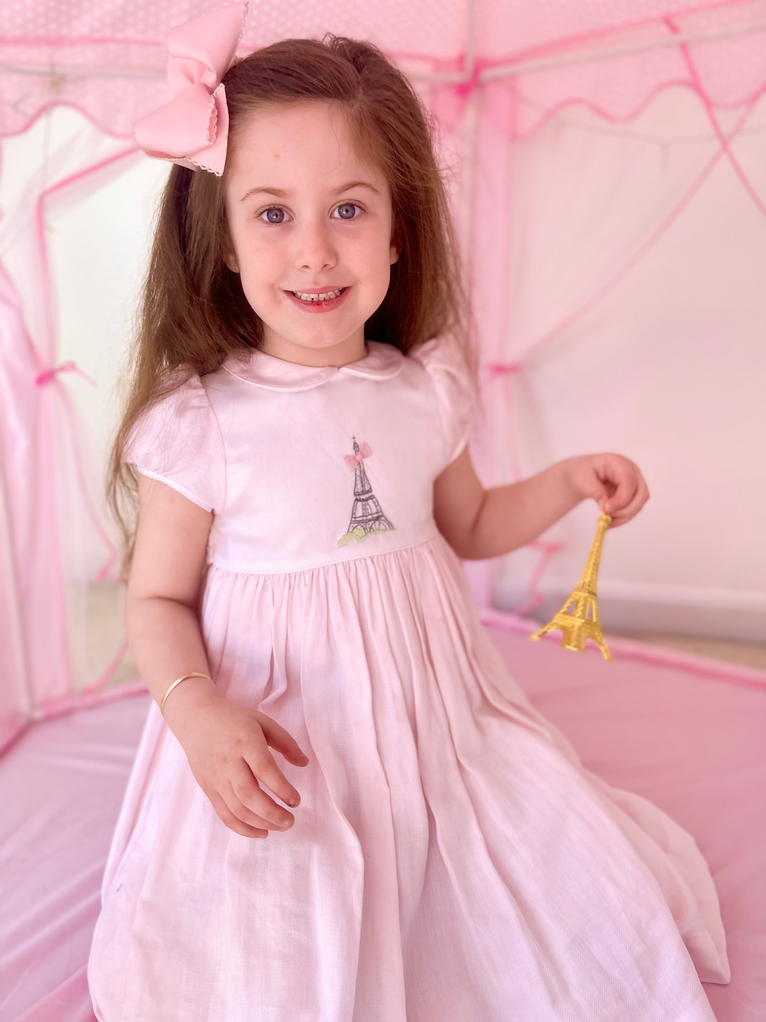 Paris themed pink Eiffel Tower birthday party inspiration for children