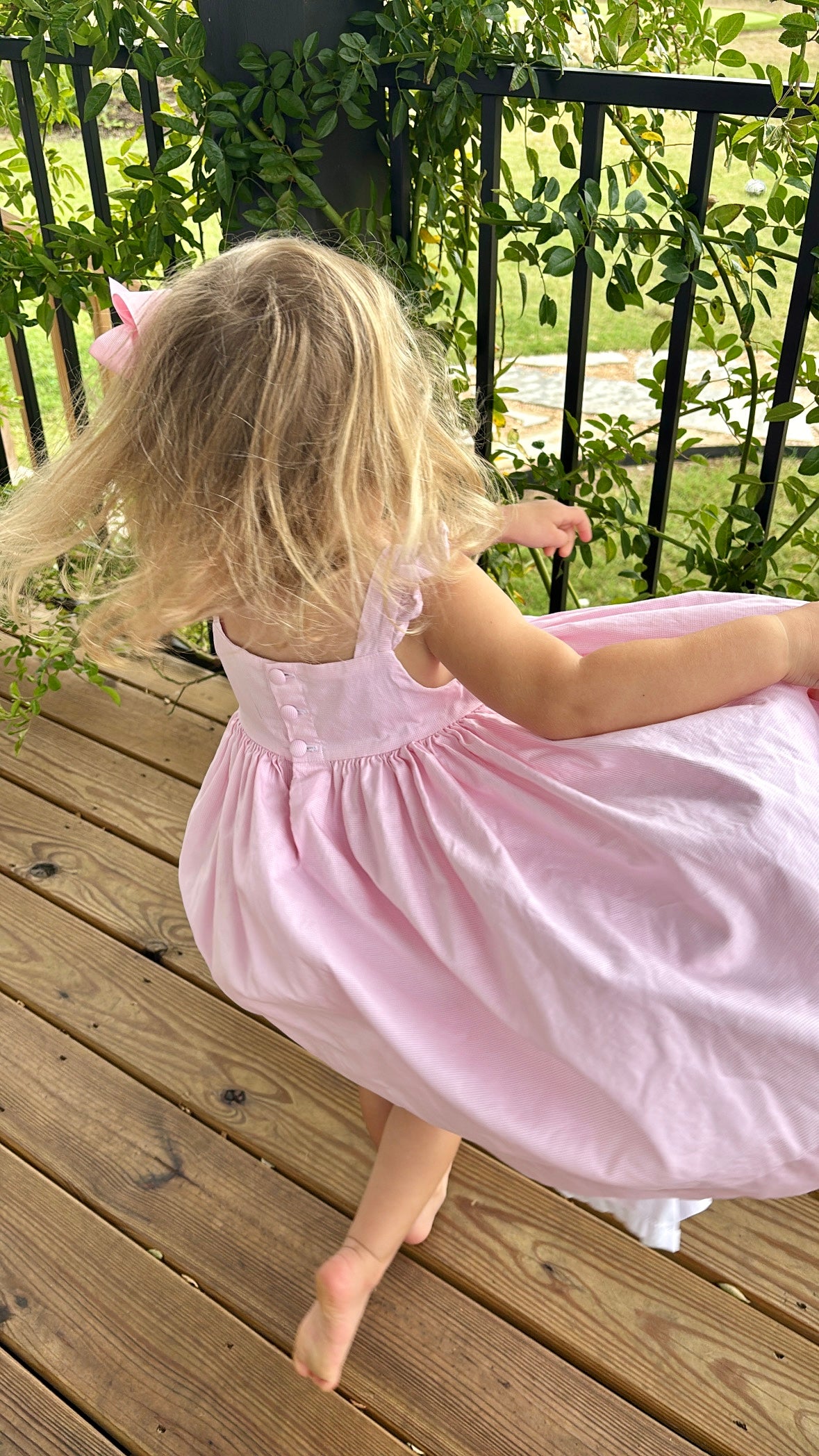 Classic childhood raising, free play outdoors, twirling dresses