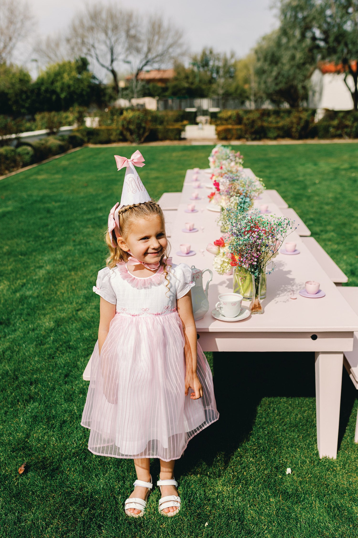 Charlotte sy Dimby pink bow pearl party dress and inspiration for children little princess