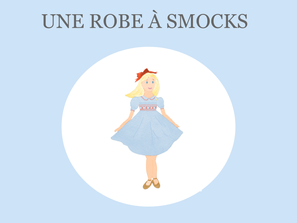 Robe à smocks princesse charlotte, style classique chic pour enfants
