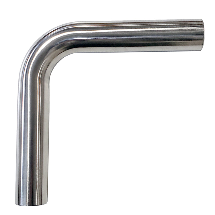 2.250" 16ga 90° Mandrel Bend - (3.375" CLR / 6.000" Legs) - Polished OD - 304 Stainless