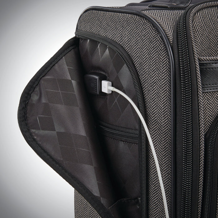 hartmann herringbone deluxe underseat carry on spinner