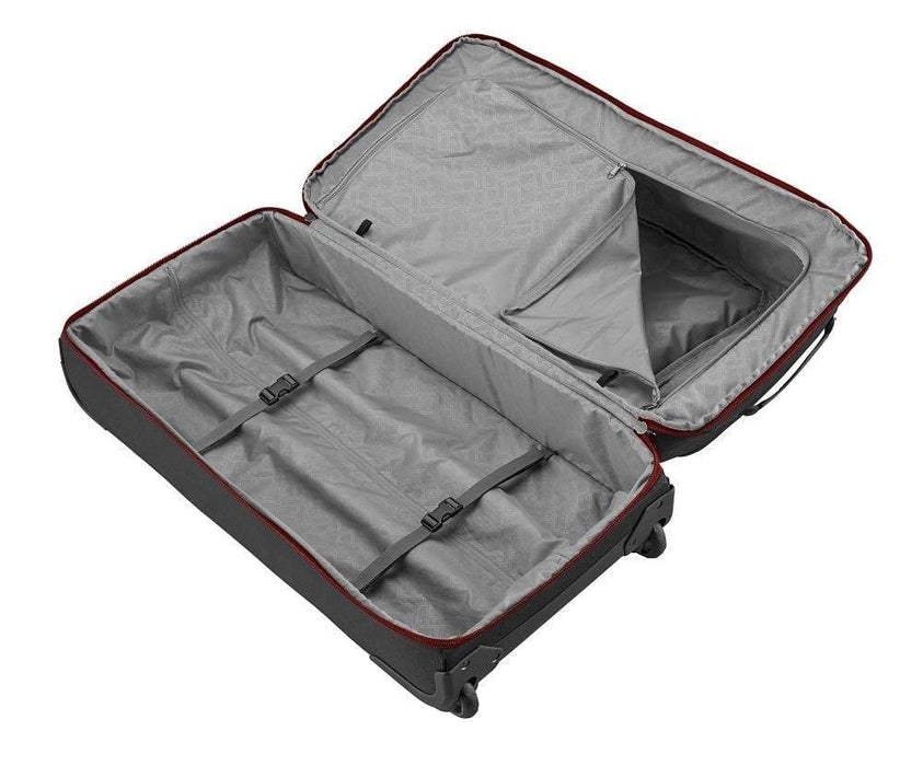 drop bottom wheeled duffel bag