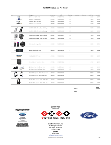 Dealer Product Information Ford Olp Cell Phone Accessories
