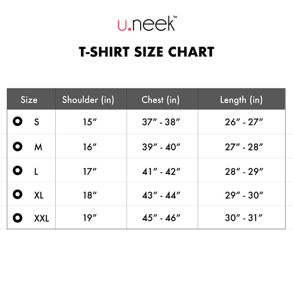 Size Chart Uneek Tshirts