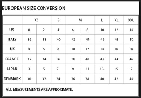 Seoul european clothing sizes conversion chart australia