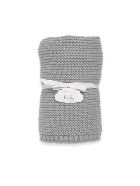 Katie Loxton Accessories One Size Katie Loxton Knitted Baby Blanket Grey BA0039 izzi-of-baslow