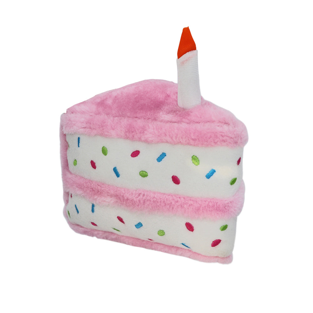 birthday cake plush dog toy