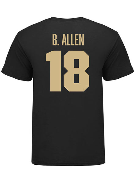 #18 Brady Allen Purdue Football Student Athlete T-Shirt in Black - Back View