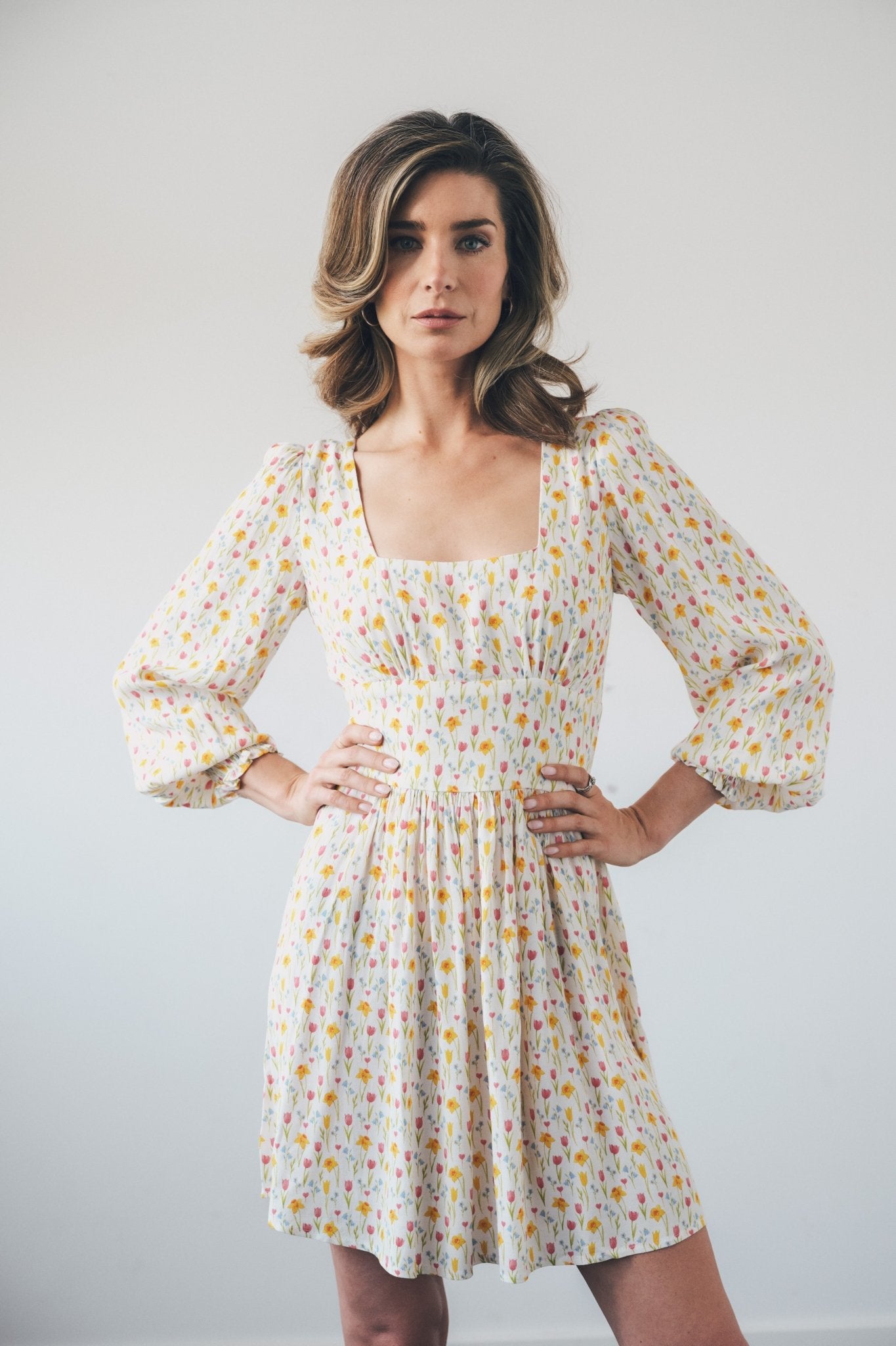 Coco Fennell Daffodil Print Viscose Crepe Dolly Mini Dress - Coco Fennell product image