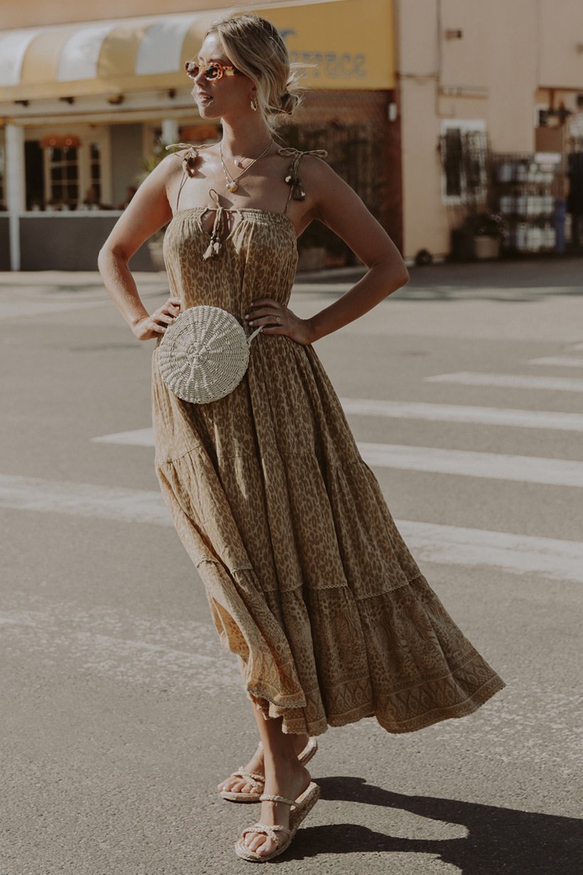 flowy leopard dress