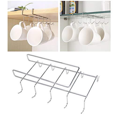 Wellobox Coffee Mug Holder Under Cabinet Cup Hanger Rack Stainless Ste