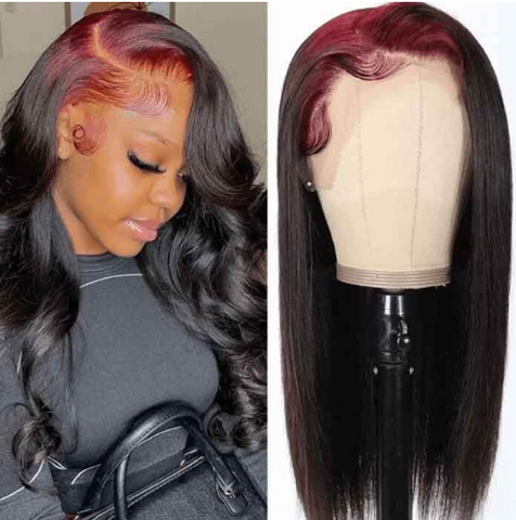 Burgundy Hair Roots with Black Color